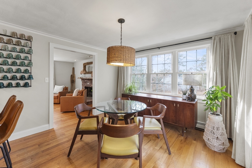 30 Pawtuxet Road Plymouth, MA 02360 - Photo 25 of 42 a dining room with furniture potted plants and wooden floor