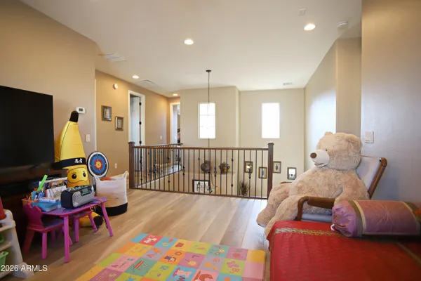 a view of a hallway with front door
