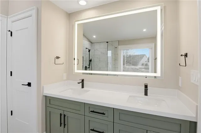 a bathroom with a shower