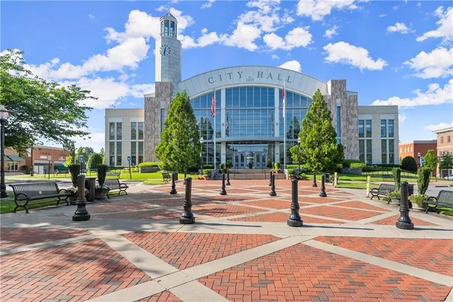 a car parked in front of a building