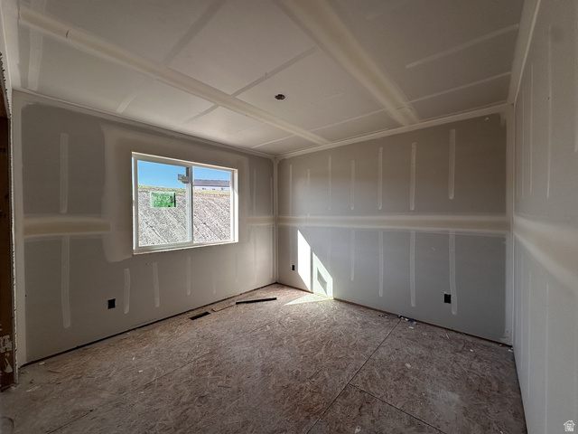 513 East Upper Cyn Road Smithfield, UT 84335 - Photo 17 of 25 Interior space featuring newly installed drywall, an unfinished subfloor, and a white-framed window