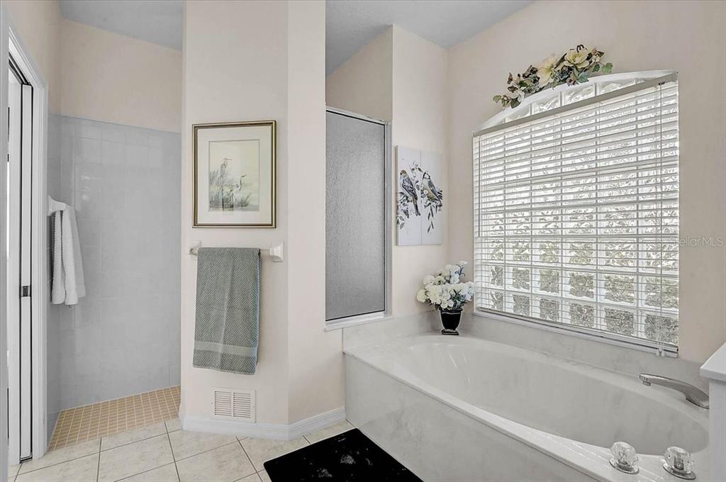 2115 Muskogee Trail Nokomis, FL 34275 - Photo 19 of 39 a bathroom with a bathtub and a shower