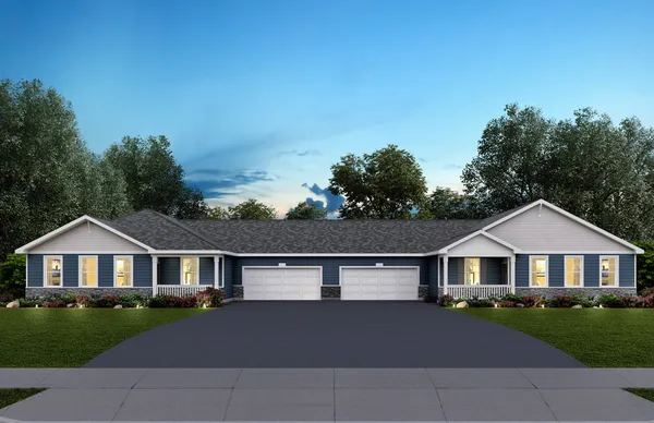 front view of a house with a yard