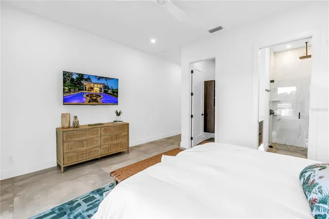 a front view of a house with patio