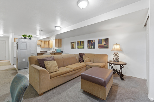 1700 Hickory Lane Provo, UT 84604 - Photo 10 of 20 Open concept living area featuring recessed lighting and wall-to-wall carpeting