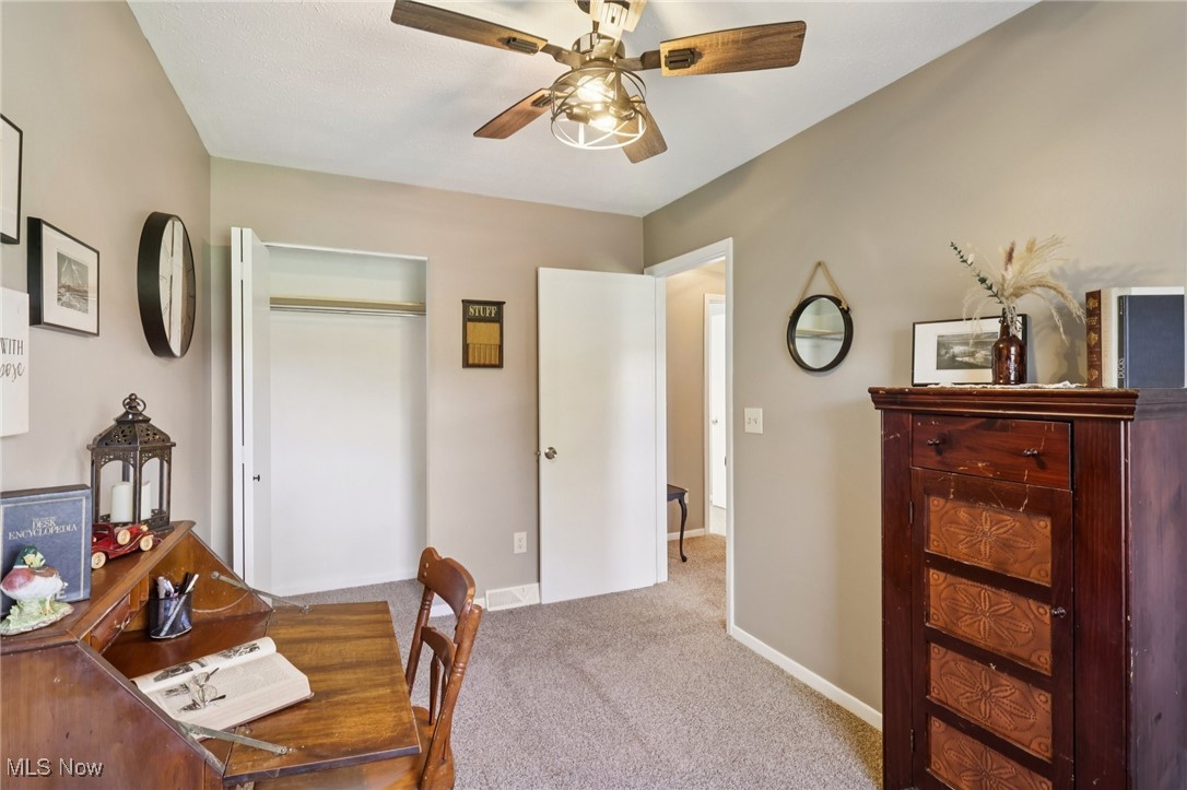 6370 Trumbull Road Geneva, OH 44041 - Photo 11 of 50 Office featuring carpet flooring and ceiling fan