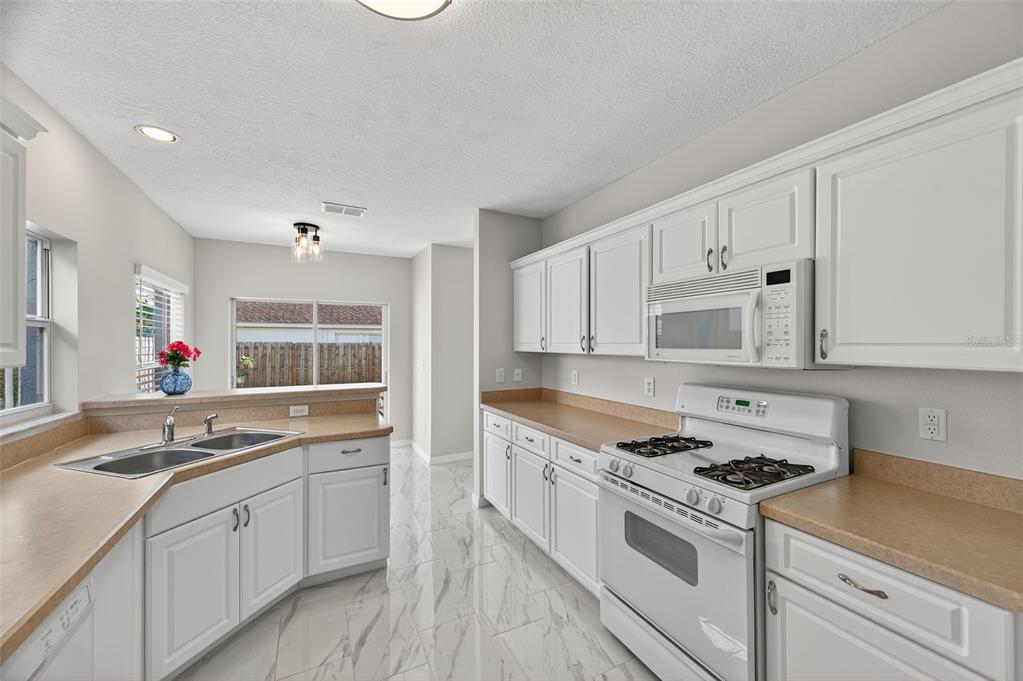 28632 Seashell Court Wesley Chapel, FL 33545 - Photo 24 of 60 a kitchen with granite countertop cabinets and white stainless steel appliances