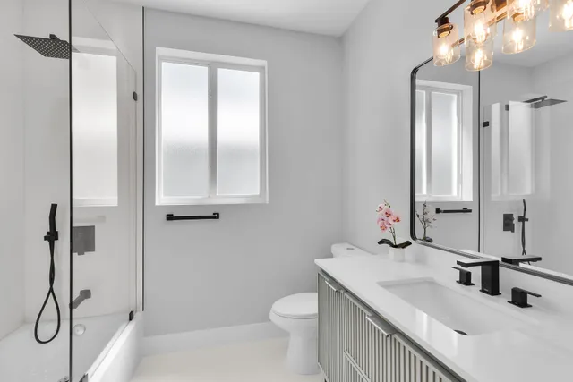 a bathroom with a shower