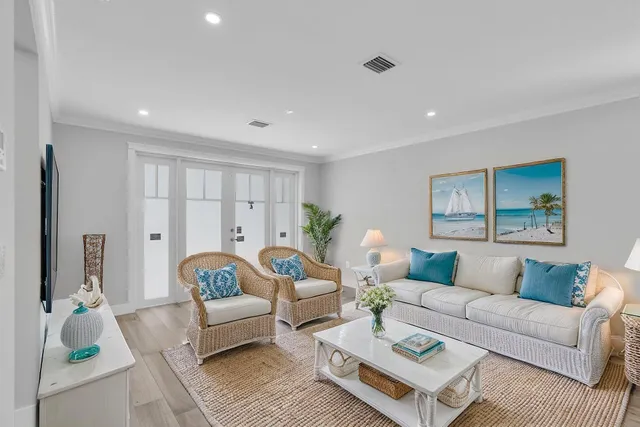 a living room with furniture and a couch