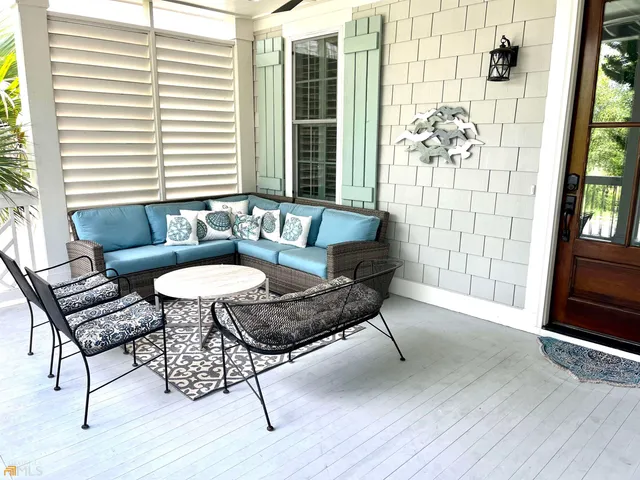 a view of a balcony with plant