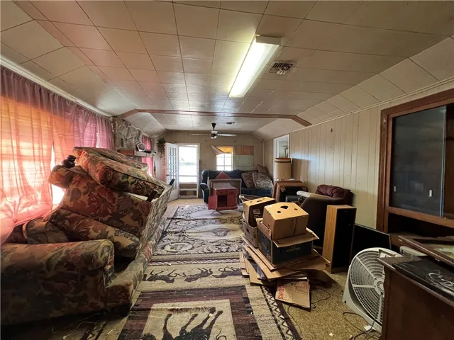 a view of a wooden door
