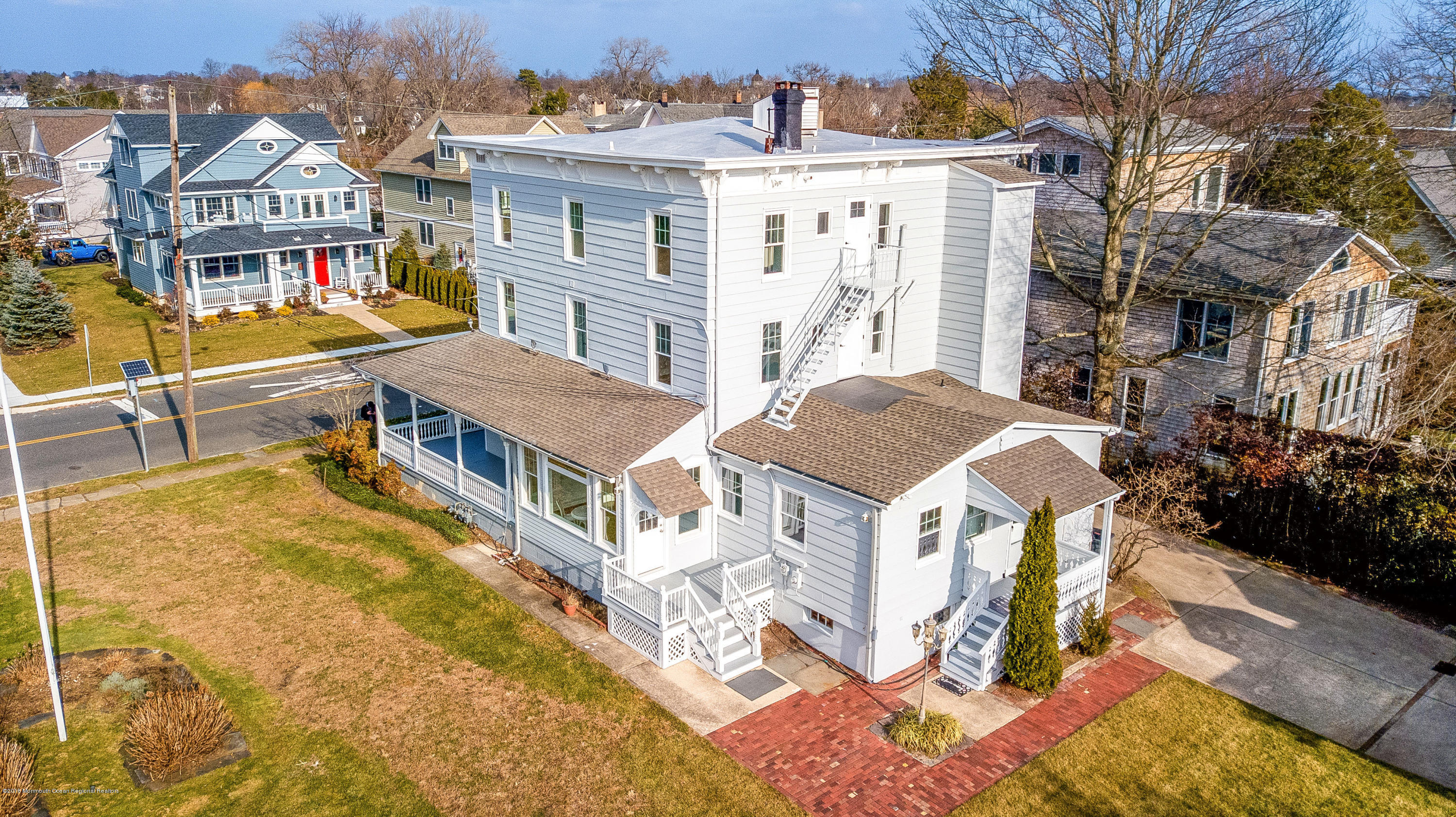 417 Ocean Road Spring Lake, NJ 07762 - Photo 35 of 40 Aerial - Rear & Side Elevation