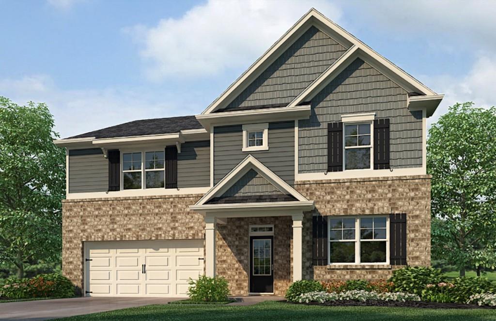 6 Thompson Ridge Lane Dallas, GA 30132 - Photo 1 of 1 a front view of a house with garden