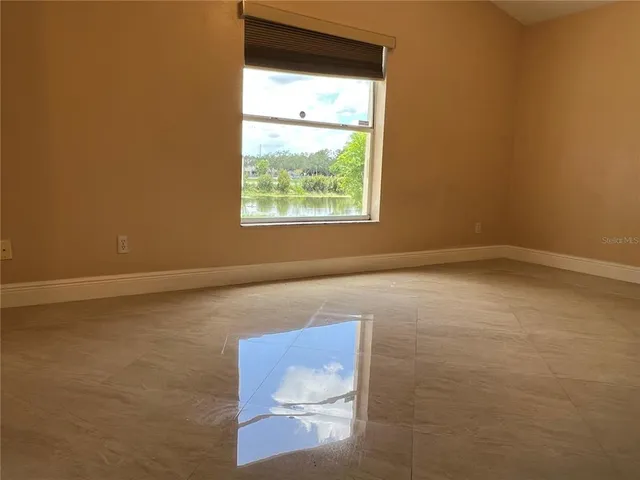 an empty room with a window