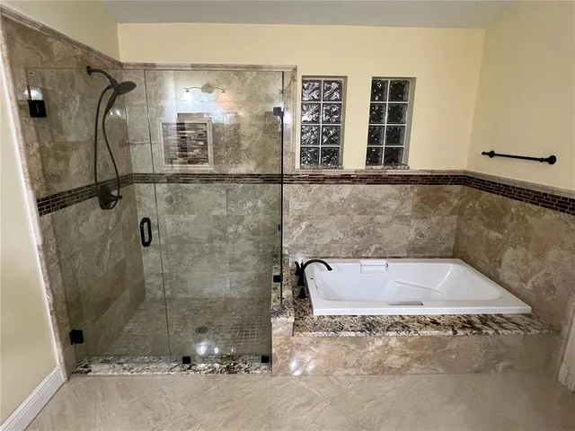 a bathroom with shower