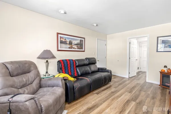 a living room with furniture and a couch