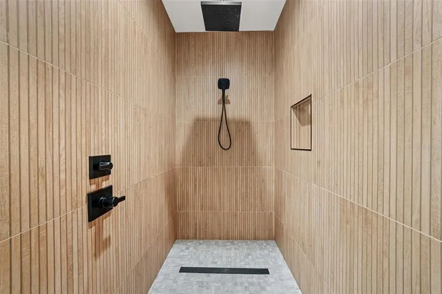 a bathroom with a shower