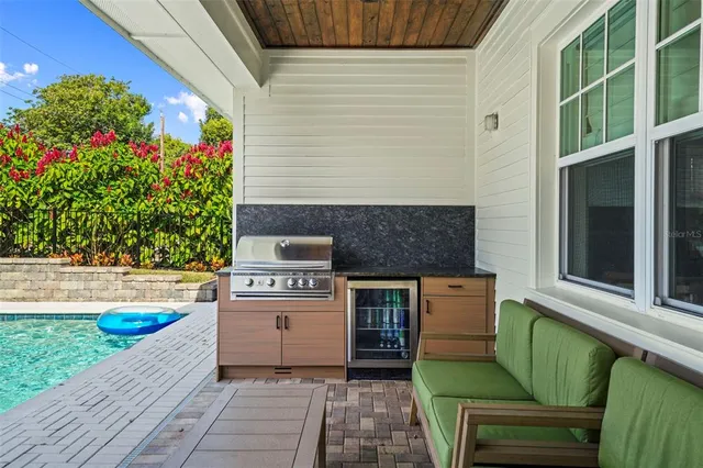 a view of a park with slide