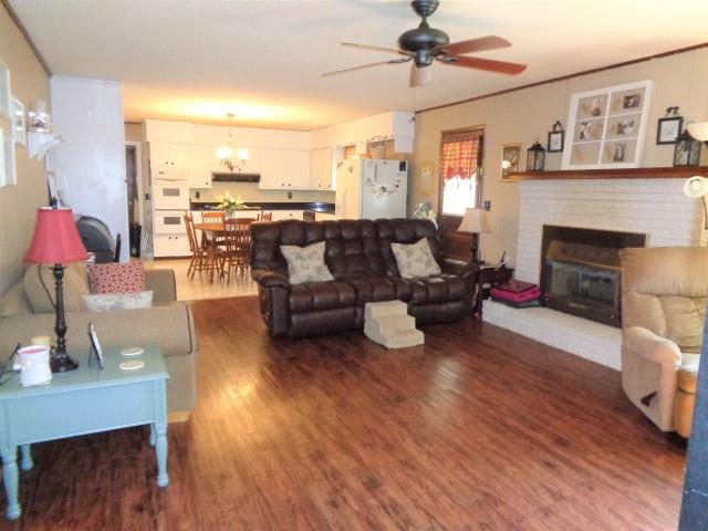 2069 Fall River Road Leoma, TN 38468 - Photo 9 of 26 a living room with furniture and a fireplace