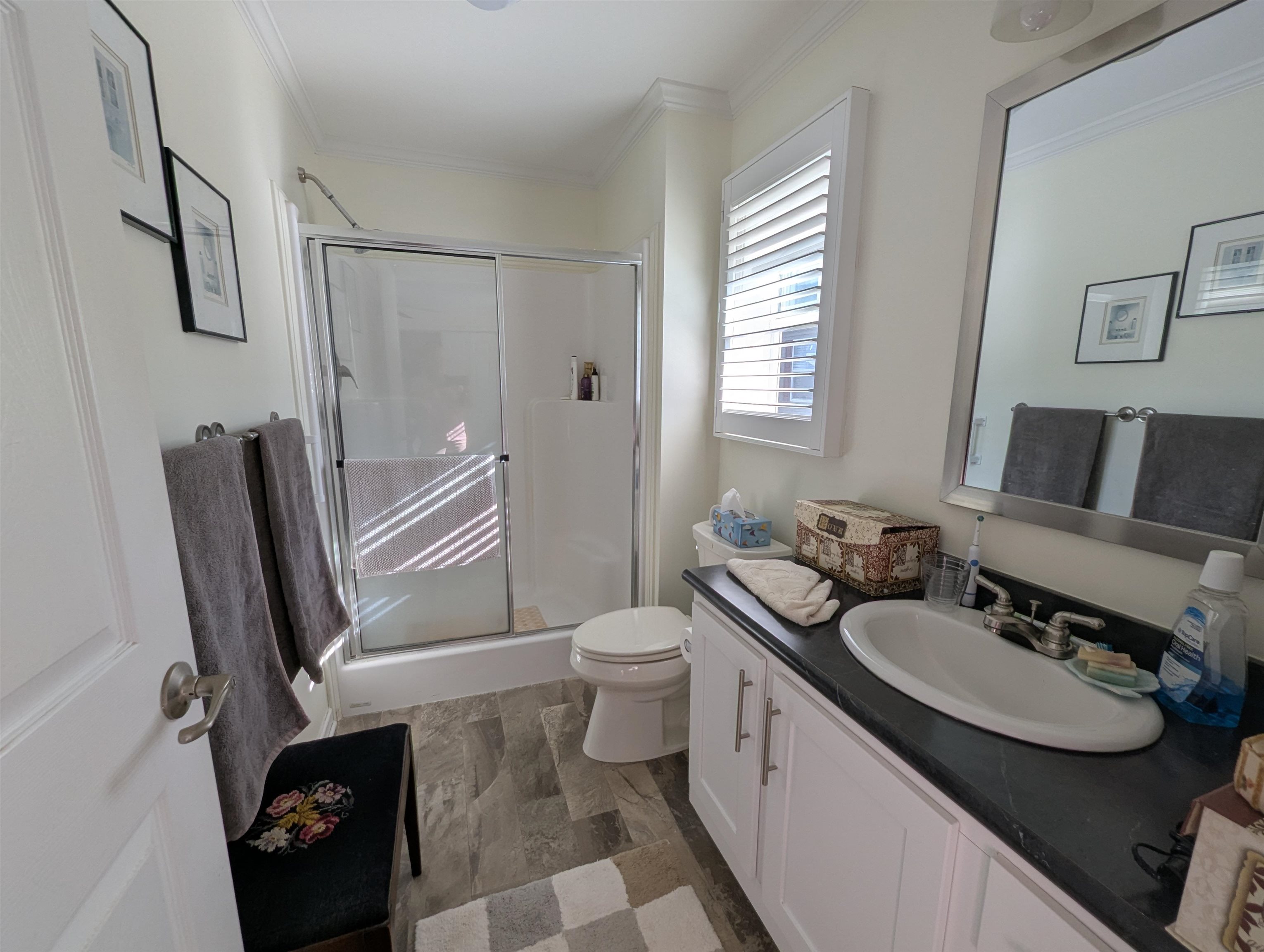 2058 Shore Ocean View, NJ 08230 - Photo 15 of 28 a bathroom with a granite countertop sink toilet and shower