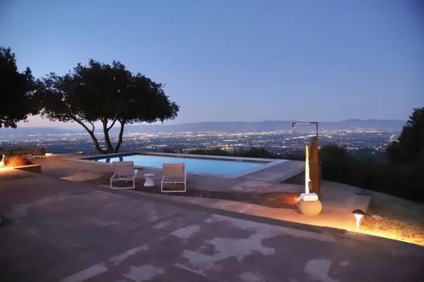 a view of a terrace with a yard