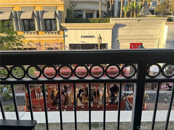 a view of a chair in a balcony