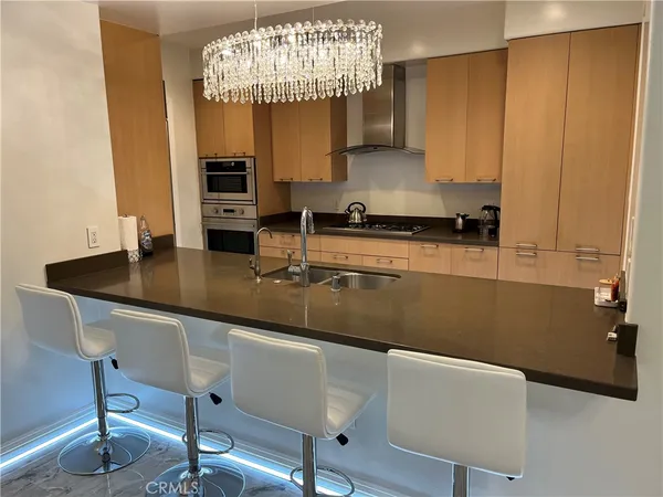 a view of a kitchen counter top space