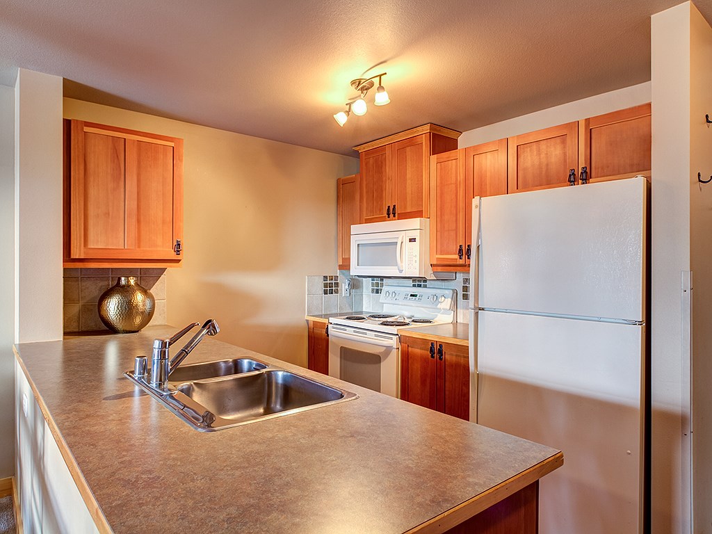 Kitchen has a new dishwasher near the sink