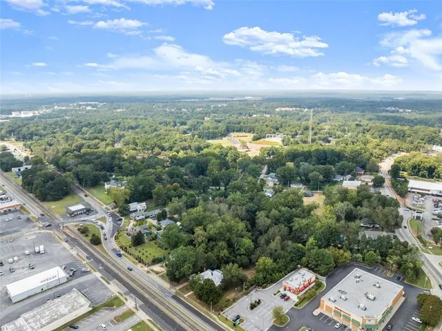 an aerial view of a city