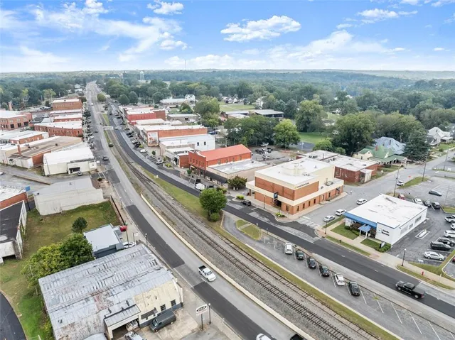 an aerial view of a city
