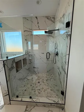 a bathroom with a shower