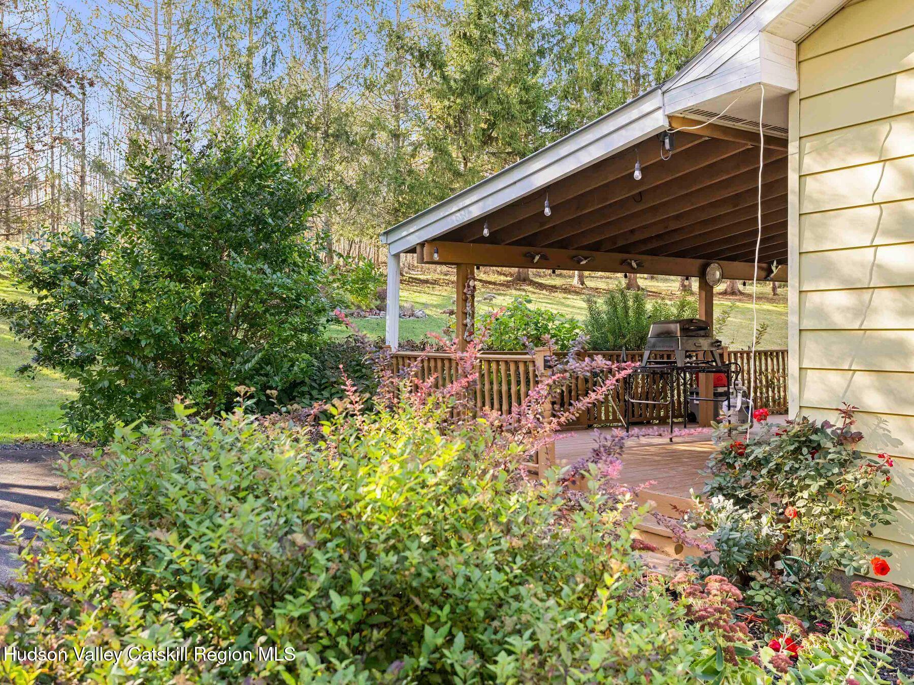 1339 Cornwallville Road Cornwallville, NY 12418 - Photo 14 of 47 a view of a patio with table and chairs and potted plants