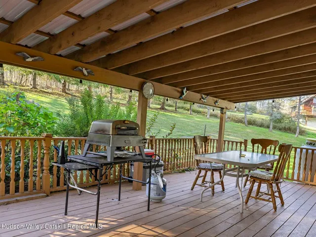 a view of porch with seating space