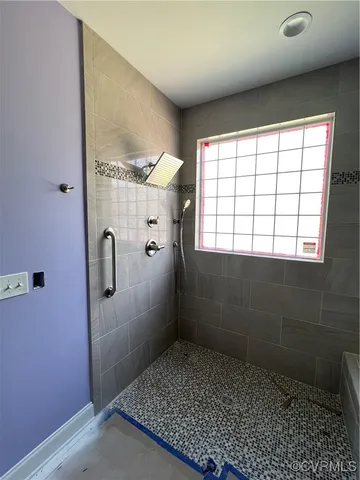 a bathroom with a shower
