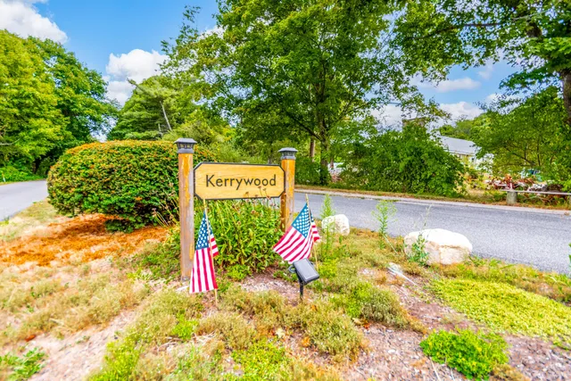 a sign that is on a field