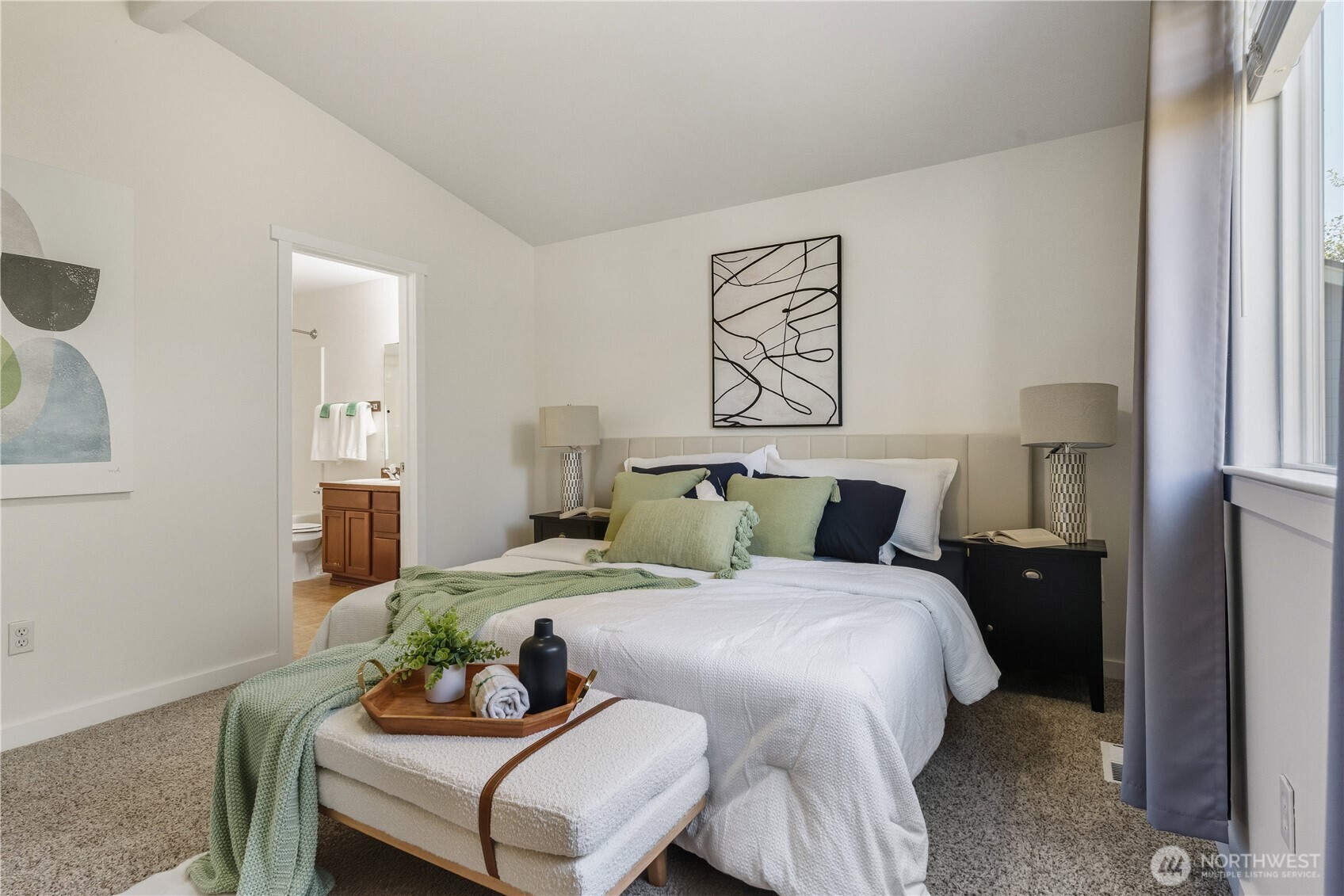 18312 8th Avenue Southeast Bothell, WA 98012 - Photo 20 of 39 a bedroom with a bed and wall painting