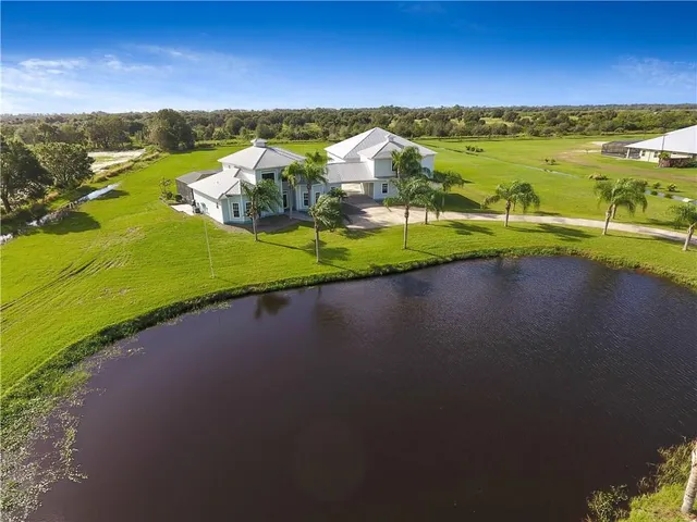 a view of a lake with a houses