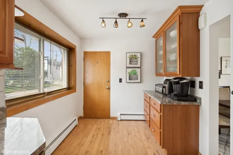 a bedroom with a bed and a walk in closet