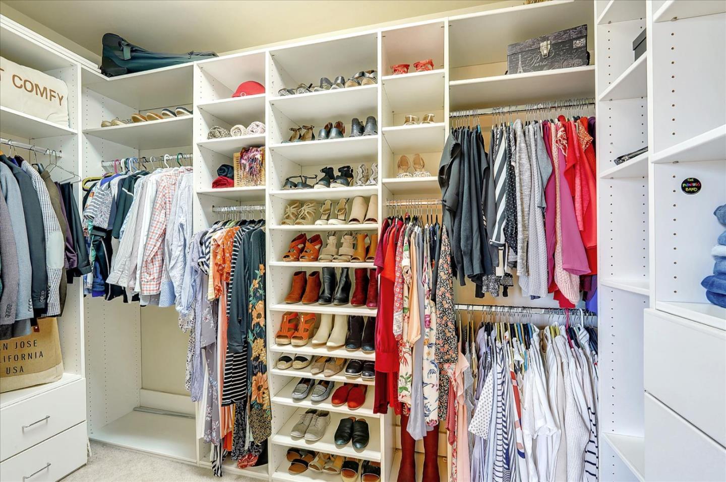 1166 Elysian Place San Jose, CA 95125 - Photo 33 of 46 a view of walk in closet with clothes and shoes