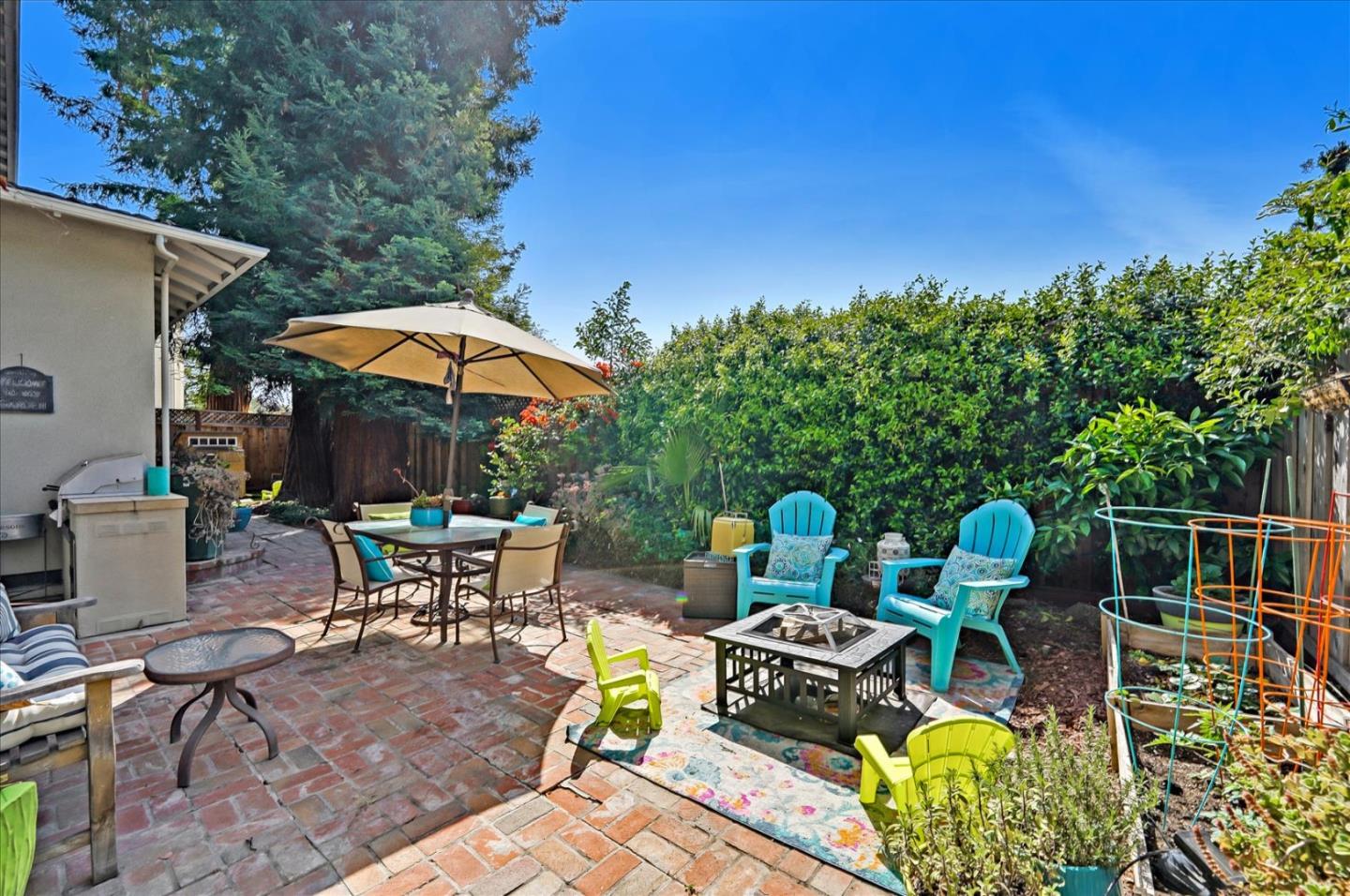 1166 Elysian Place San Jose, CA 95125 - Photo 39 of 46 a view of backyard with outdoor seating and plants