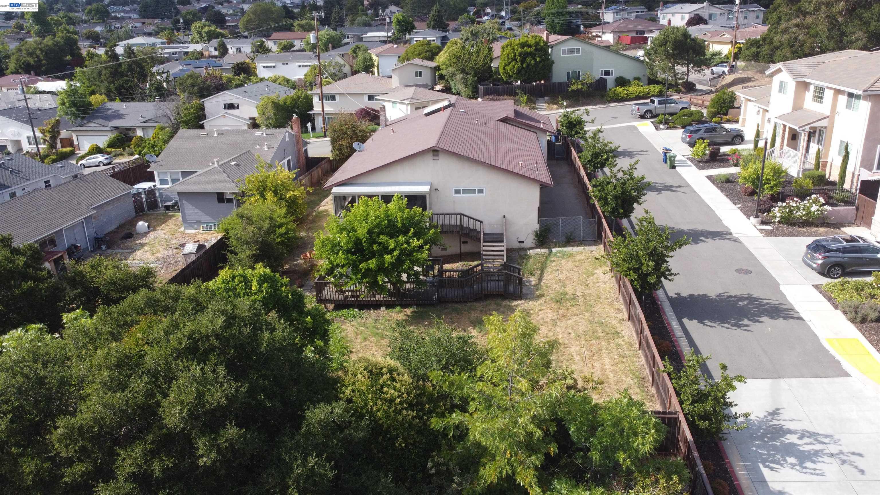 4591 Edwards Lane Castro Valley, CA 94546 - Photo 35 of 44 an aerial view of residential houses with outdoor space and swimming pool