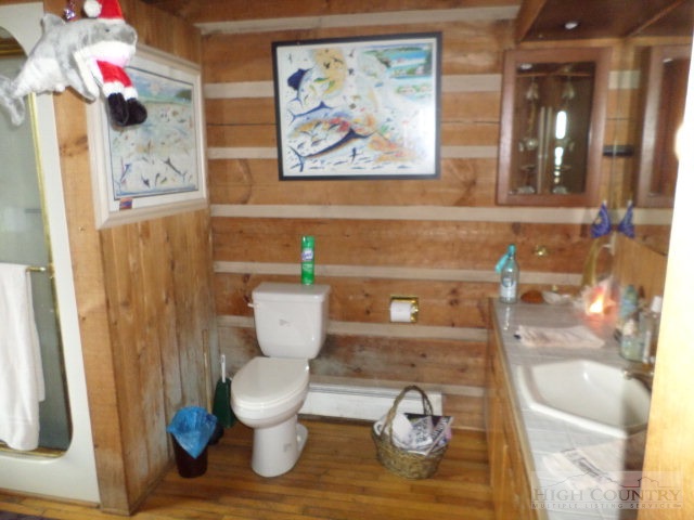 1918 Replogle Drive Boone, NC 28607 - Photo 34 of 39 a bathroom with a toilet and a shower curtain