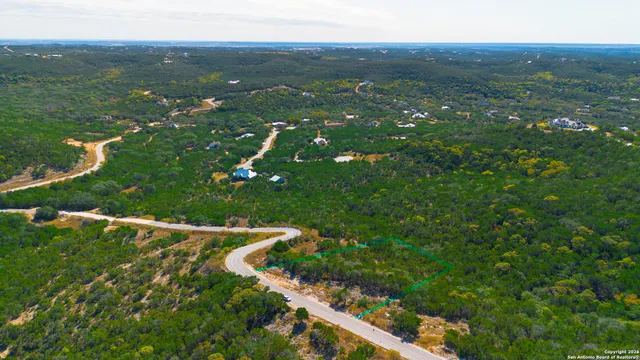 a view of city with lush green forest