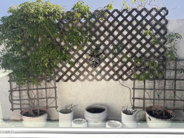 a view of a glass door