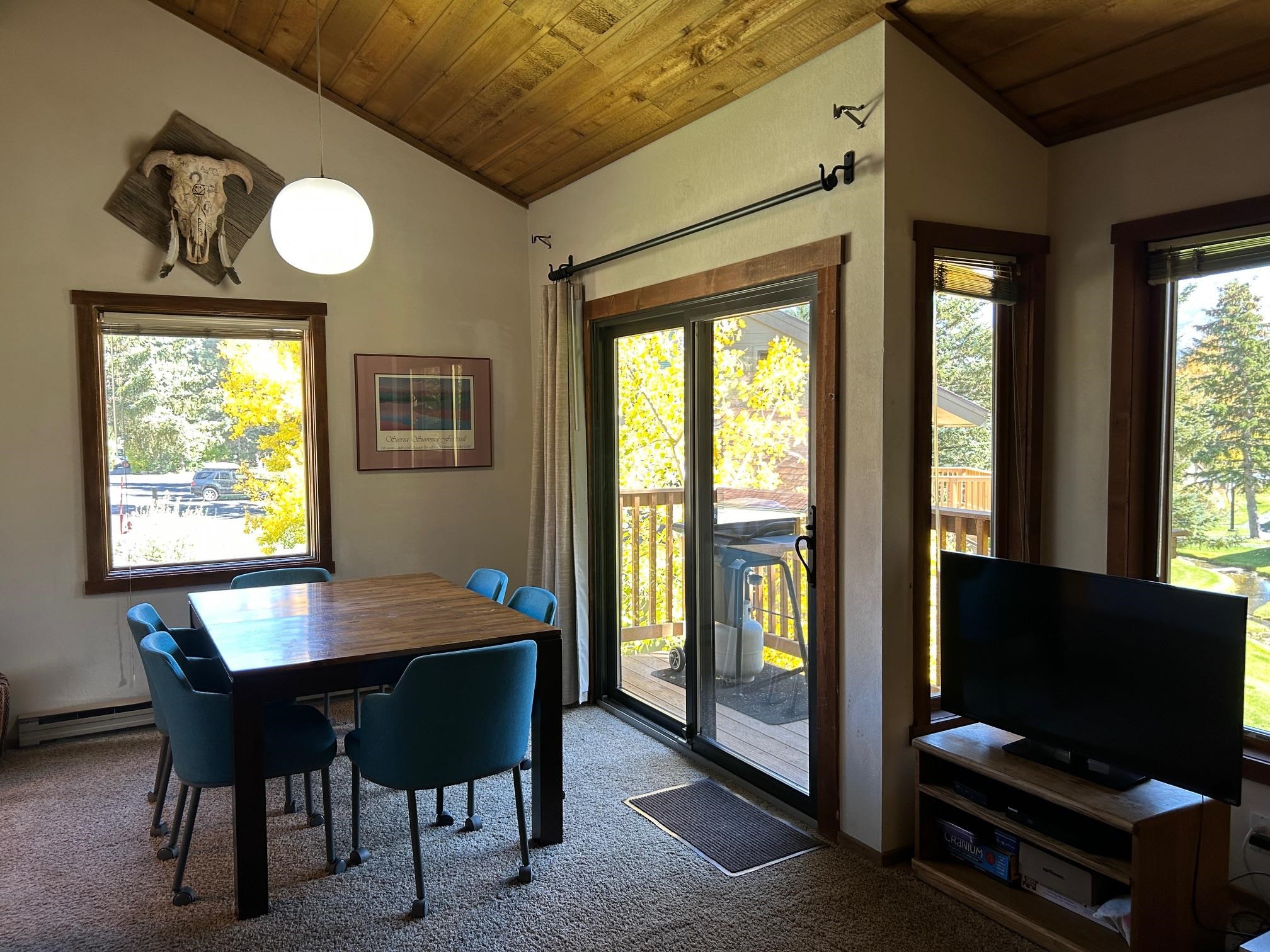 266 Snowcreek Road, Unit 266 Mammoth Lakes, CA 93546 - Photo 10 of 27 a view of a dining room with furniture and a window