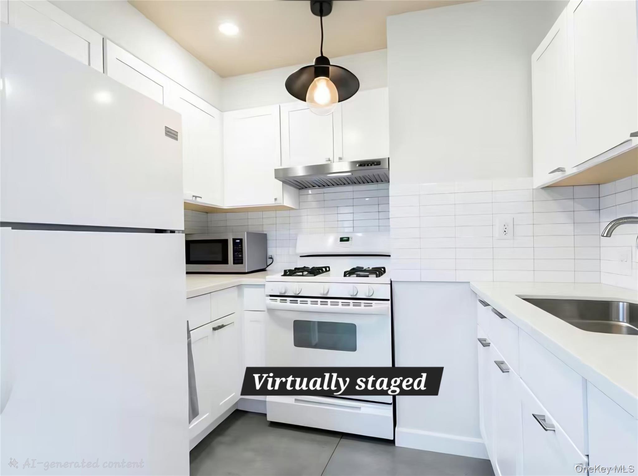 137-08 31st Road, Unit 5E Queens, NY 11354 - Photo 6 of 14 a kitchen with stainless steel appliances a stove a sink and white cabinets