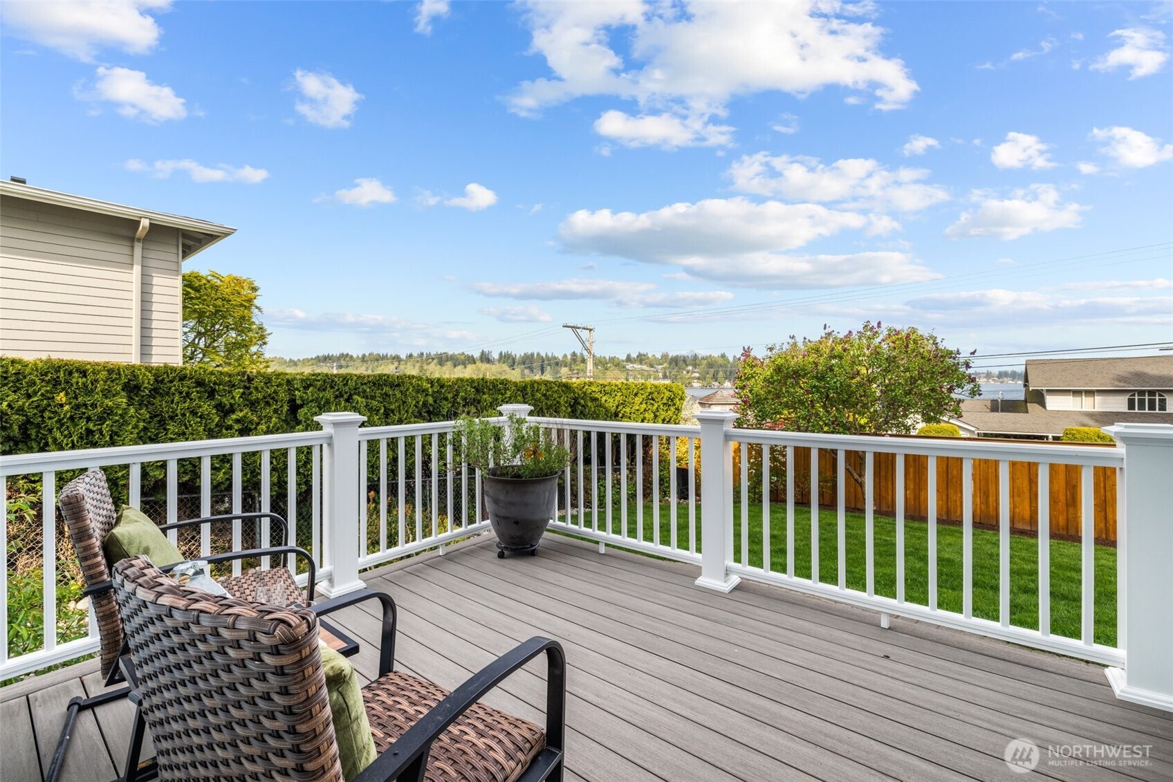 1802 Vernon Road Lake Stevens, WA 98258 - Photo 16 of 40 a view of a balcony with wooden floor space