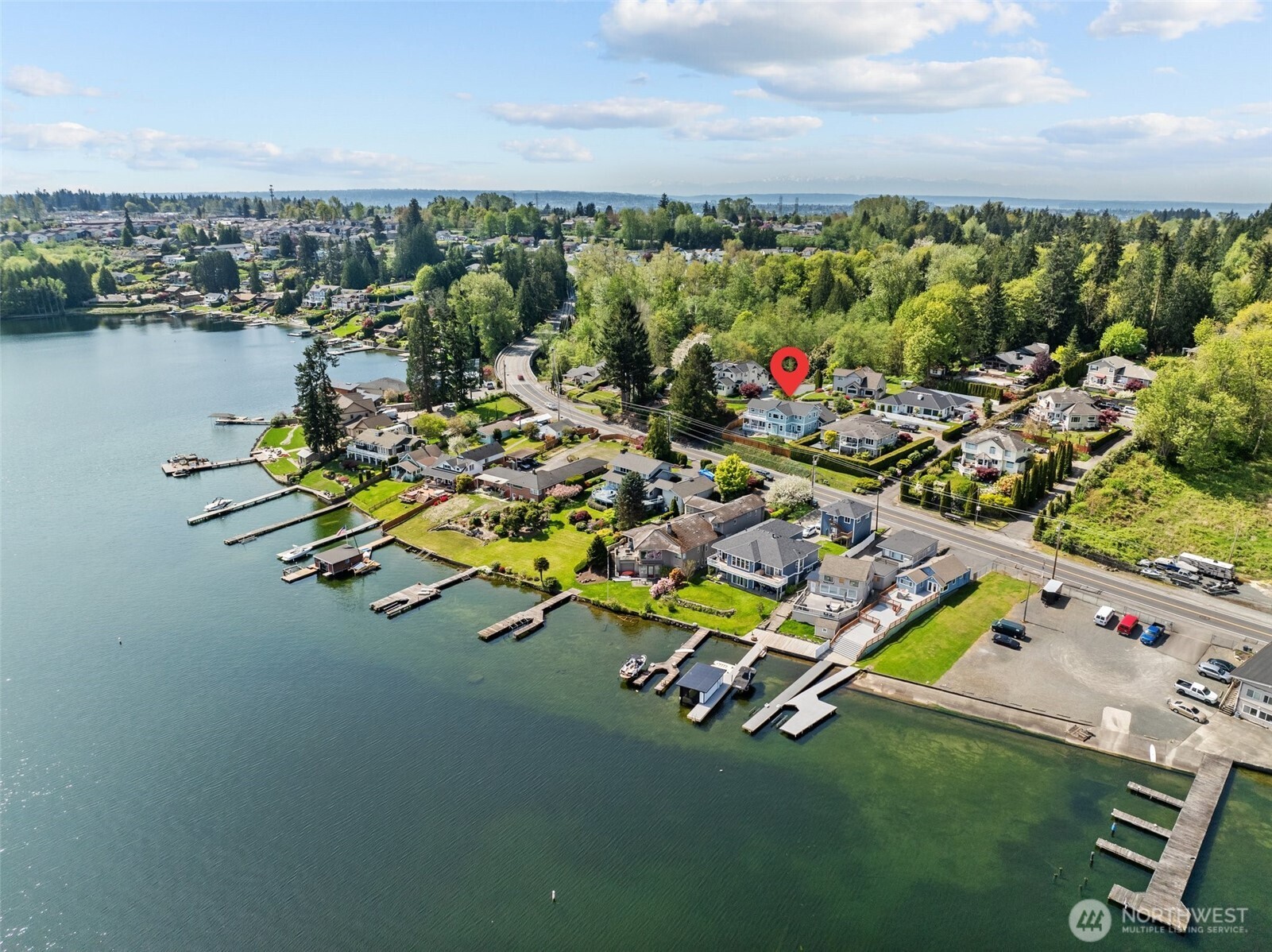 1802 Vernon Road Lake Stevens, WA 98258 - Photo 39 of 40 an aerial view of a house with a ocean view