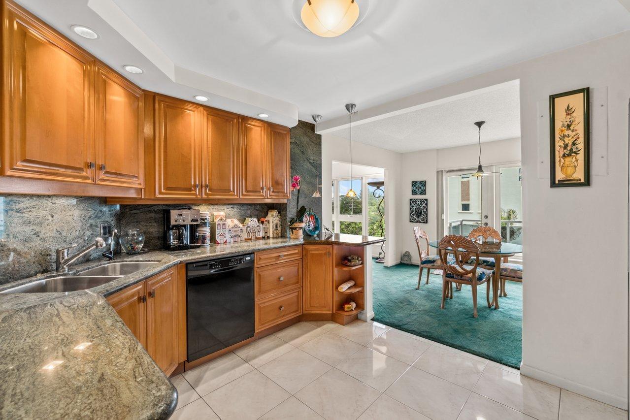 2066 North Ocean Boulevard, Unit 4NW Boca Raton, FL 33431 - Photo 14 of 31 a kitchen with a sink and cabinets