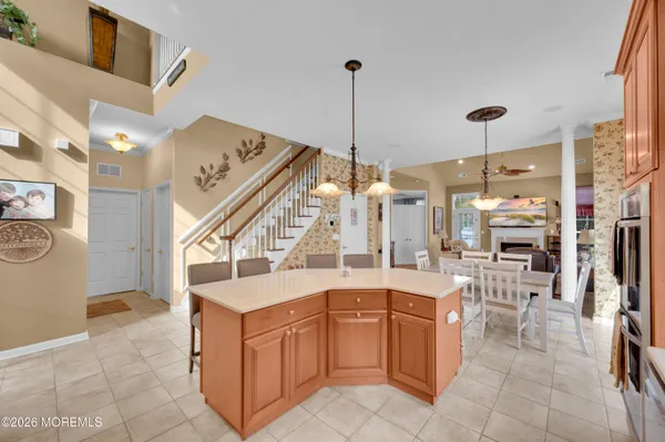 a kitchen with counter space cabinets and appliances